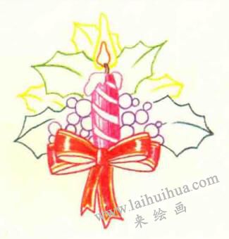 圣誕節(jié)色鉛筆簡(jiǎn)筆畫畫法步驟03