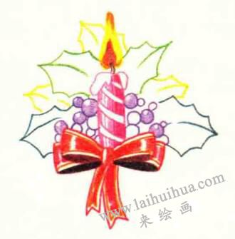 圣誕節(jié)色鉛筆簡(jiǎn)筆畫畫法步驟04