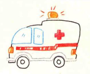 救護(hù)車色鉛筆簡(jiǎn)筆畫(huà)畫(huà)法步驟03