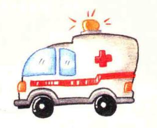 救護(hù)車色鉛筆簡(jiǎn)筆畫(huà)畫(huà)法步驟06