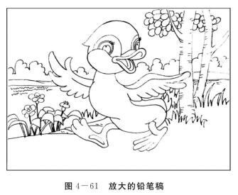 兒歌《小鴨子》繪畫創(chuàng)編，放大的鉛筆稿