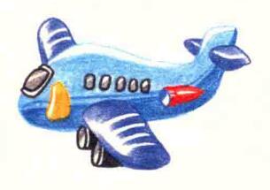 飛機色鉛筆簡筆畫畫法步驟06