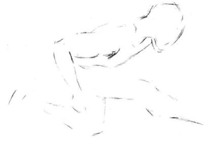 跨欄選手素描畫法步驟01