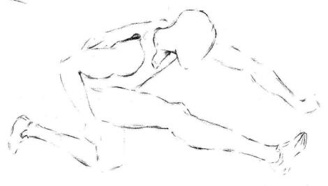 跨欄選手素描畫法步驟02