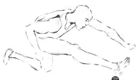 跨欄選手素描畫法步驟03