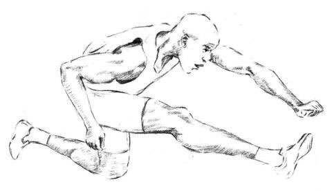 跨欄選手素描畫法步驟06