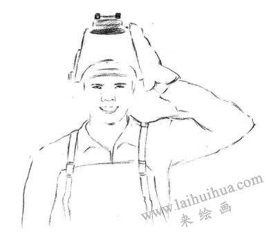 電焊工素描畫法步驟01