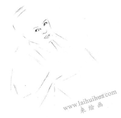 收銀員素描畫法步驟02