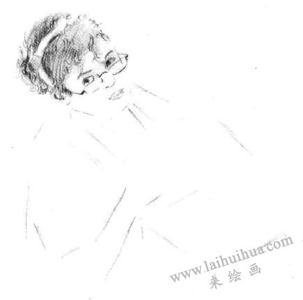 收銀員素描畫法步驟04