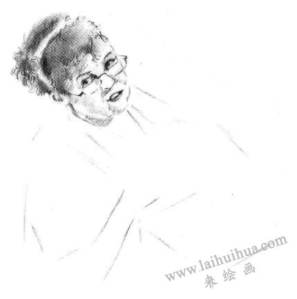 收銀員素描畫法步驟05