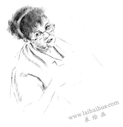 收銀員素描畫法步驟06