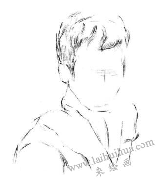 扮酷的男青年素描畫法步驟02