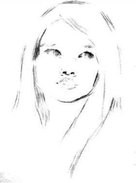 溫柔的女人素描畫法步驟02