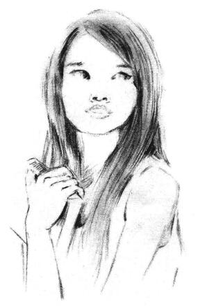 溫柔的女人素描畫法步驟05