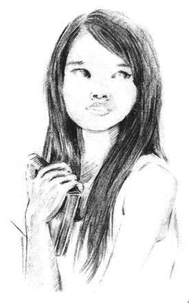 溫柔的女人素描畫法步驟07