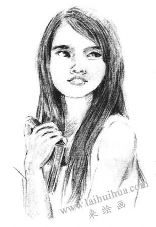 溫柔的女人素描畫法步驟08