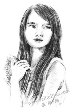 溫柔的女人素描畫法步驟10