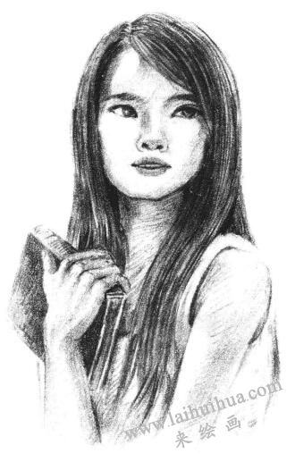 溫柔的女人素描畫法步驟11