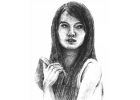 溫柔的女人素描畫(huà)法步驟