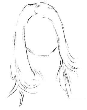 長(zhǎng)發(fā)少女素描畫法步驟01