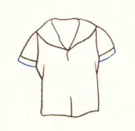 校服的色鉛筆簡(jiǎn)筆畫(huà)畫(huà)法步驟01