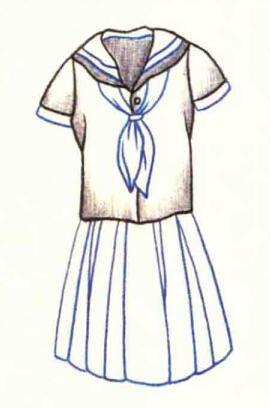 校服色鉛筆簡(jiǎn)筆畫(huà)畫(huà)法步驟03