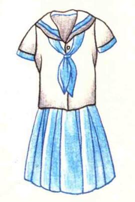 校服色鉛筆簡(jiǎn)筆畫(huà)畫(huà)法步驟05