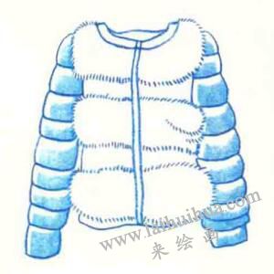 羽絨服色鉛筆簡筆畫畫法步驟03