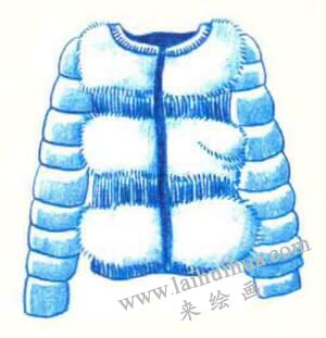 羽絨服色鉛筆簡筆畫畫法步驟06