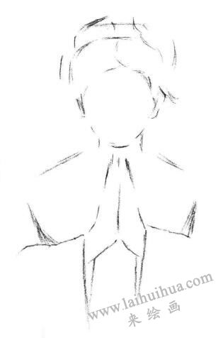 甜美的女孩素描畫法步驟02