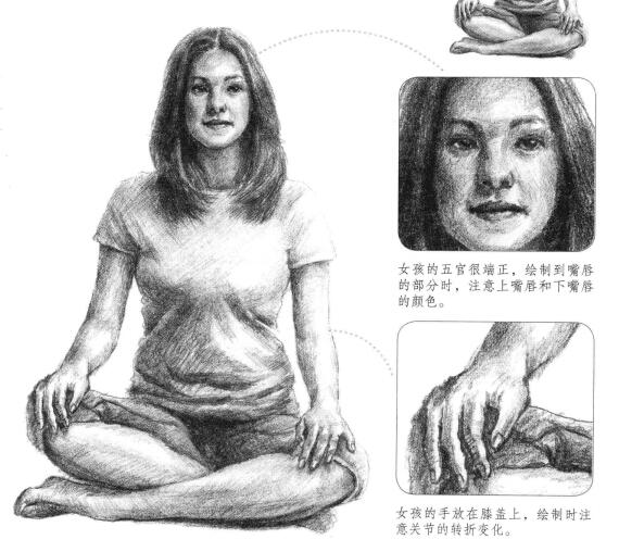 瑜伽女生素描畫(huà)法步驟
