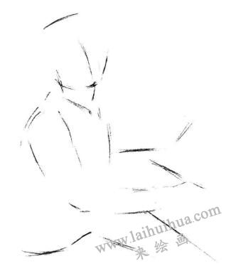 鋼琴少年素描畫法步驟01