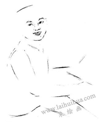 鋼琴少年素描畫法步驟02