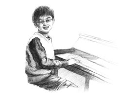 鋼琴少年素描畫法步驟