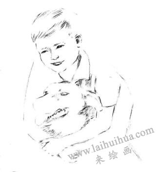 陽(yáng)光男孩素描畫(huà)法步驟04