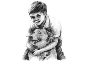 陽光男孩素描畫法步驟