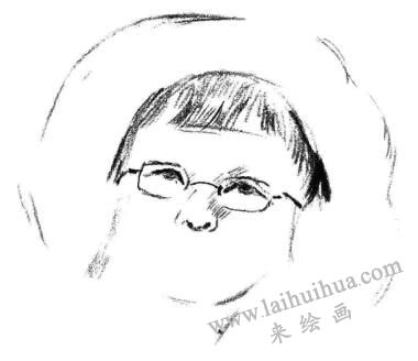 游泳的小女孩素描畫法步驟02
