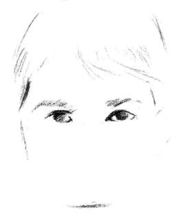 吃著冰淇淋的女孩素描畫法步驟01