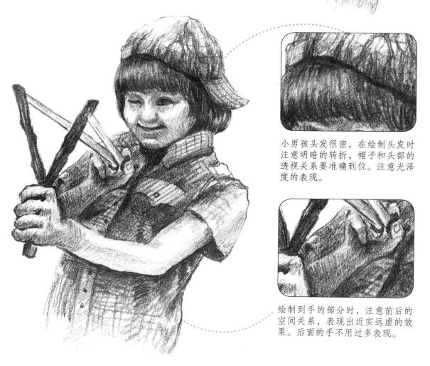 調(diào)皮的男孩素描畫法步驟