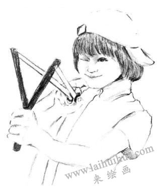調(diào)皮的男孩素描畫法步驟03