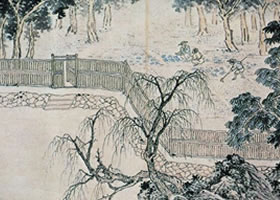沈周《柳外春耕圖》賞析