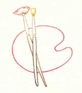 調(diào)色盤(pán)的色鉛筆簡(jiǎn)筆畫(huà)畫(huà)法步驟02