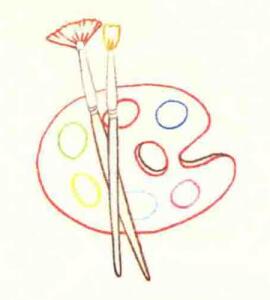 調(diào)色盤(pán)色鉛筆簡(jiǎn)筆畫(huà)畫(huà)法步驟03