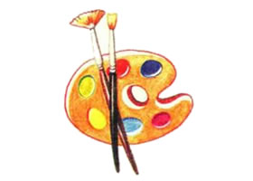 調(diào)色盤色鉛筆簡筆畫