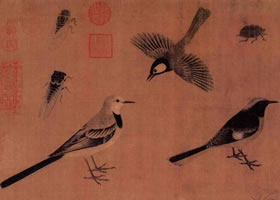 黃筌《寫(xiě)生珍禽圖卷》欣賞
