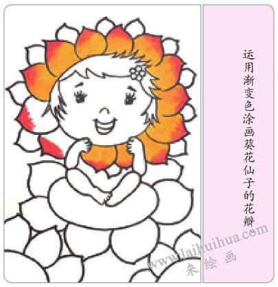 葵花仙子油棒畫畫法步驟02