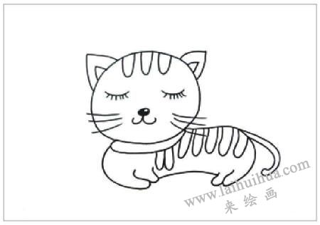 愛(ài)做夢(mèng)的貓油棒畫(huà)畫(huà)法步驟01