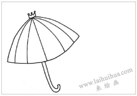 小花傘油棒畫畫法步驟01