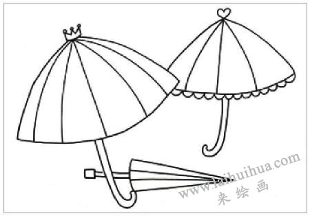 小花傘油棒畫畫法步驟02