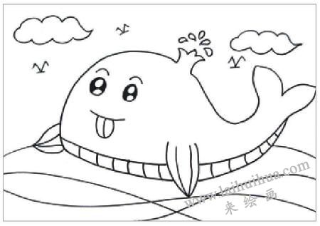 藍(lán)鯨油棒畫(huà)畫(huà)法步驟02